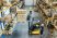 High-angle view of a group of workers with manager working indoors in warehouse, coronavirus concept.